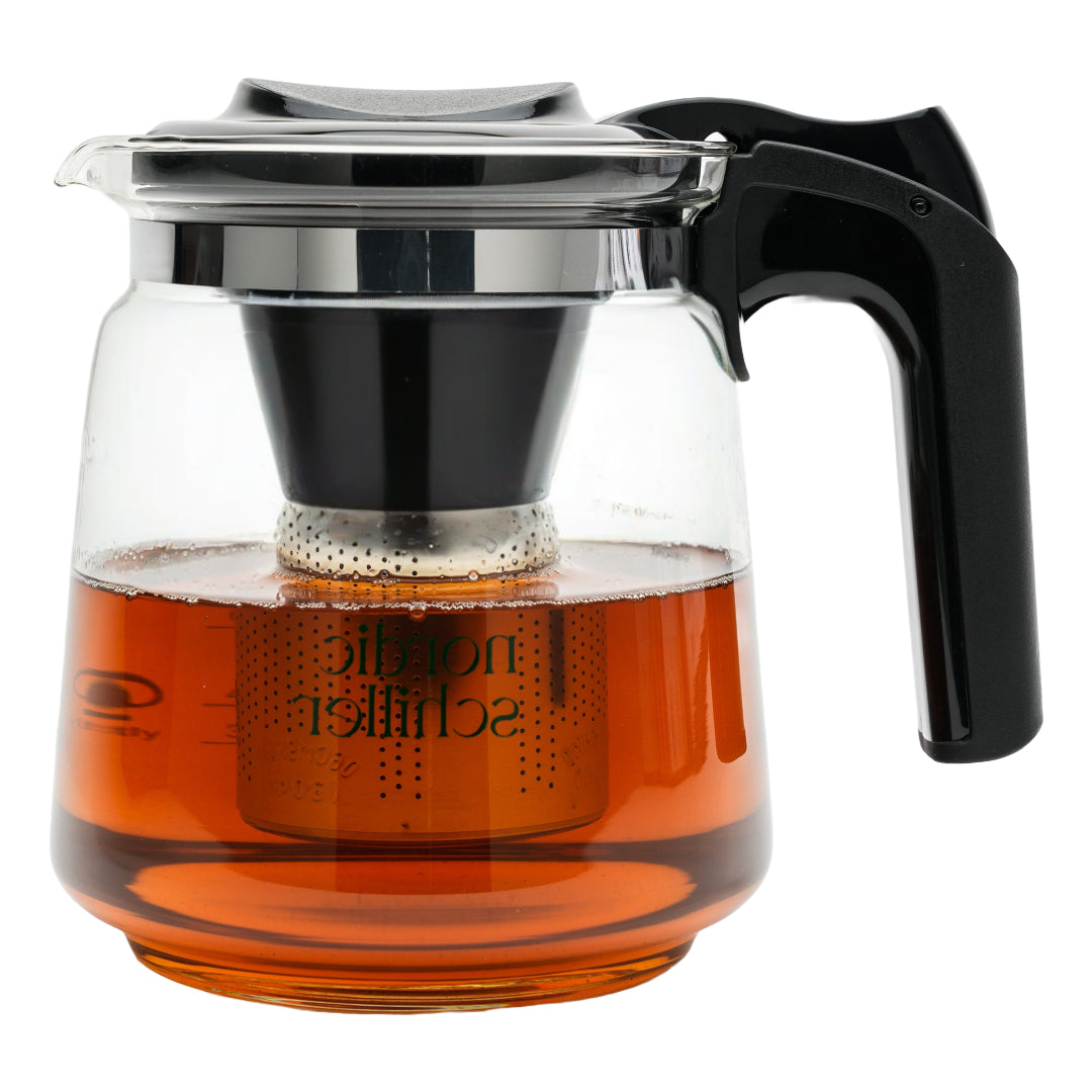 Nordic Schiller Lilac Glas Teekanne mit Deckel und Edelstahl-Sieb – 1500 ml