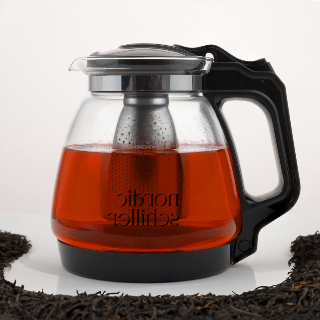 Nordic Schiller Lilac Glas Teekanne mit Deckel und Edelstahl-Sieb – 1700 ml