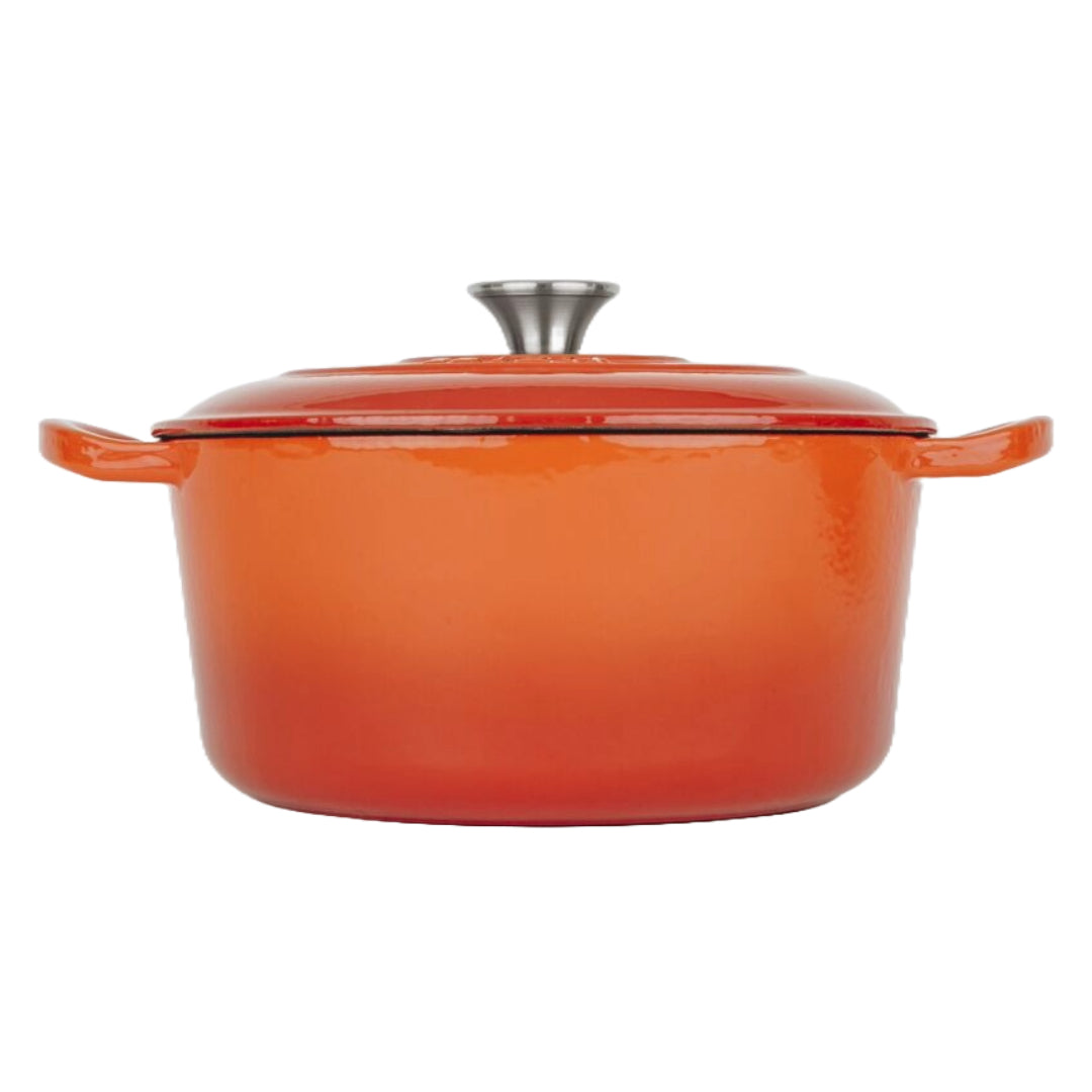 COCOTTE Lätt Gusseisen Bräter Rund - 23x11 cm, 4 L - Orange Emailliert