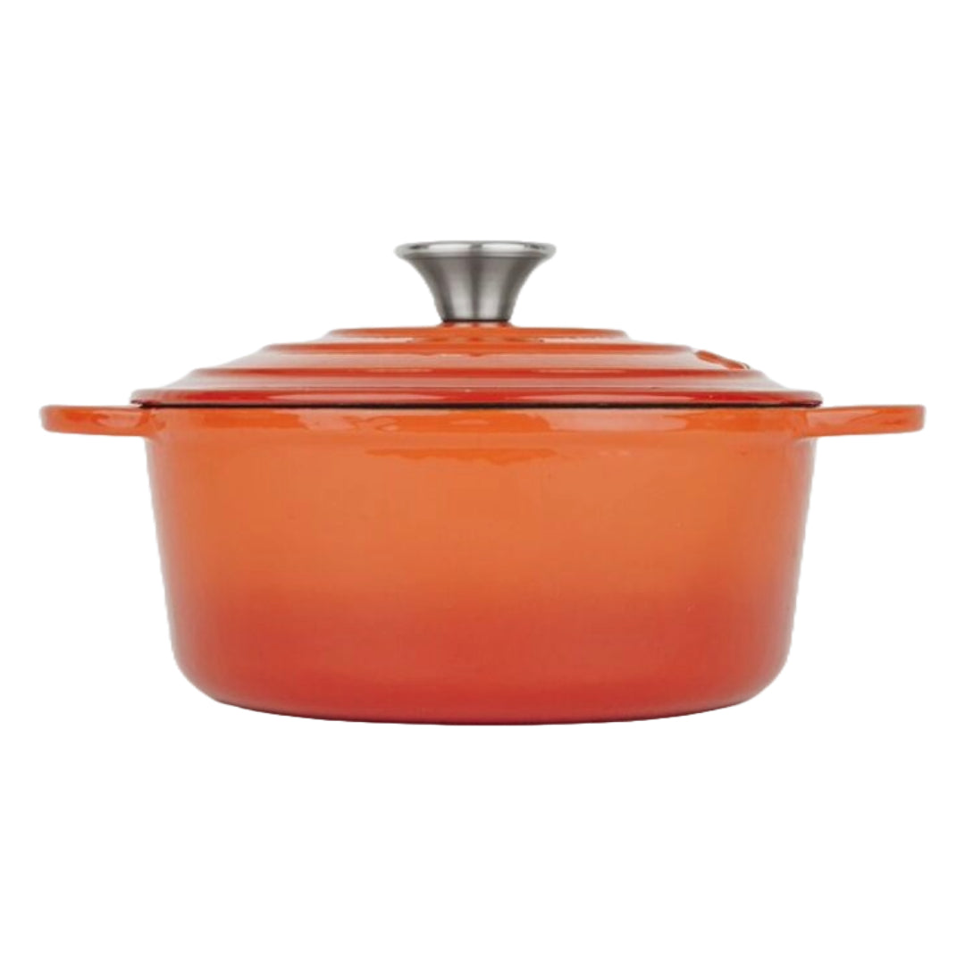 COCOTTE Lätt Gusseisen Bräter Rund - 22x10,5 cm, 3,35 L - Orange Emailliert