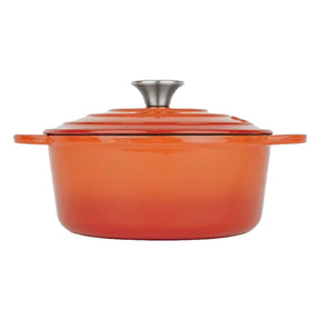 COCOTTE Lätt Gusseisen Bräter Rund - 22x10,5 cm, 3,35 L - Orange Emailliert