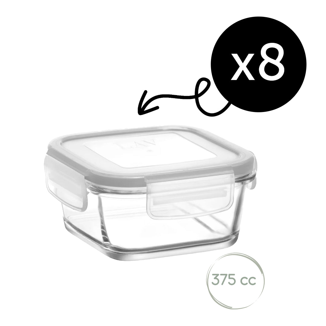 LAV Fresco Glasbehalter mit Deckel 8 set 