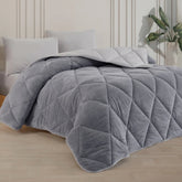 Formeya Wellsoft-Steppdecke wendbar Grau 220x240 cm Ganzjahresdecke