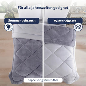 Luxuriöse Wellsoft Bettdecke Grau 220x240 cm gefaltet Ansicht