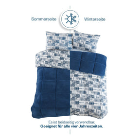 Formeya Steppdecken-Set Blau temperaturausgleichend Seitenansicht