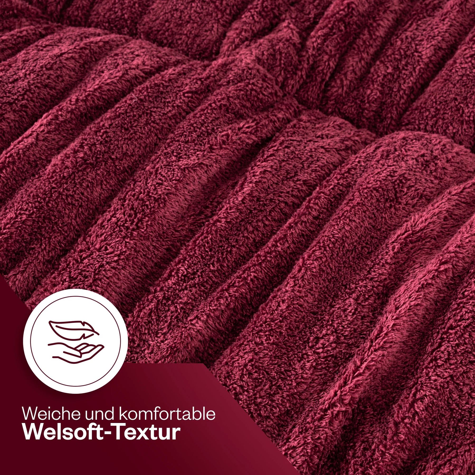 Formeya Wellsoft-Steppdecke Bordeaux Set Bettausstattung vollständig