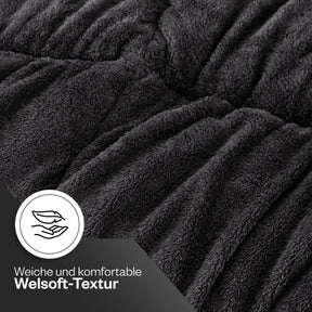 Luxus-Steppdecke Schwarz Wellsoft-Seite Textur und Oberfläche
