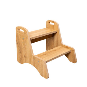 Cozy Collections Montessori-Tritthocker aus Naturholz mit 2 Stufen – bis 70 kg, 38 × 37 × 38 cm, für Kinder 18 Monate–6 Jahre