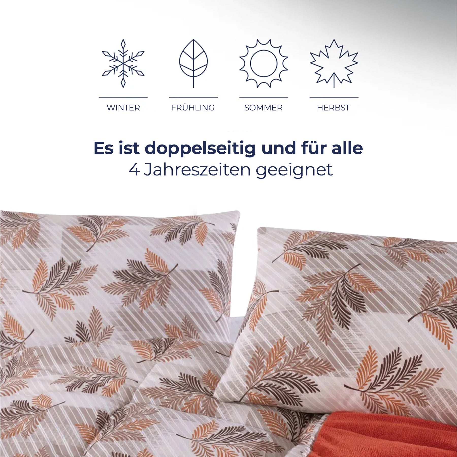 Nordic Schiller Wellsoft 4-Jahreszeiten Doppelseitige Bettdecke - Ziegelrot