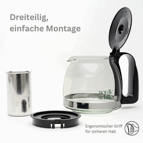 Nordic Schiller Lilac Glas Teekanne mit Deckel und Edelstahl-Sieb – 700 ml