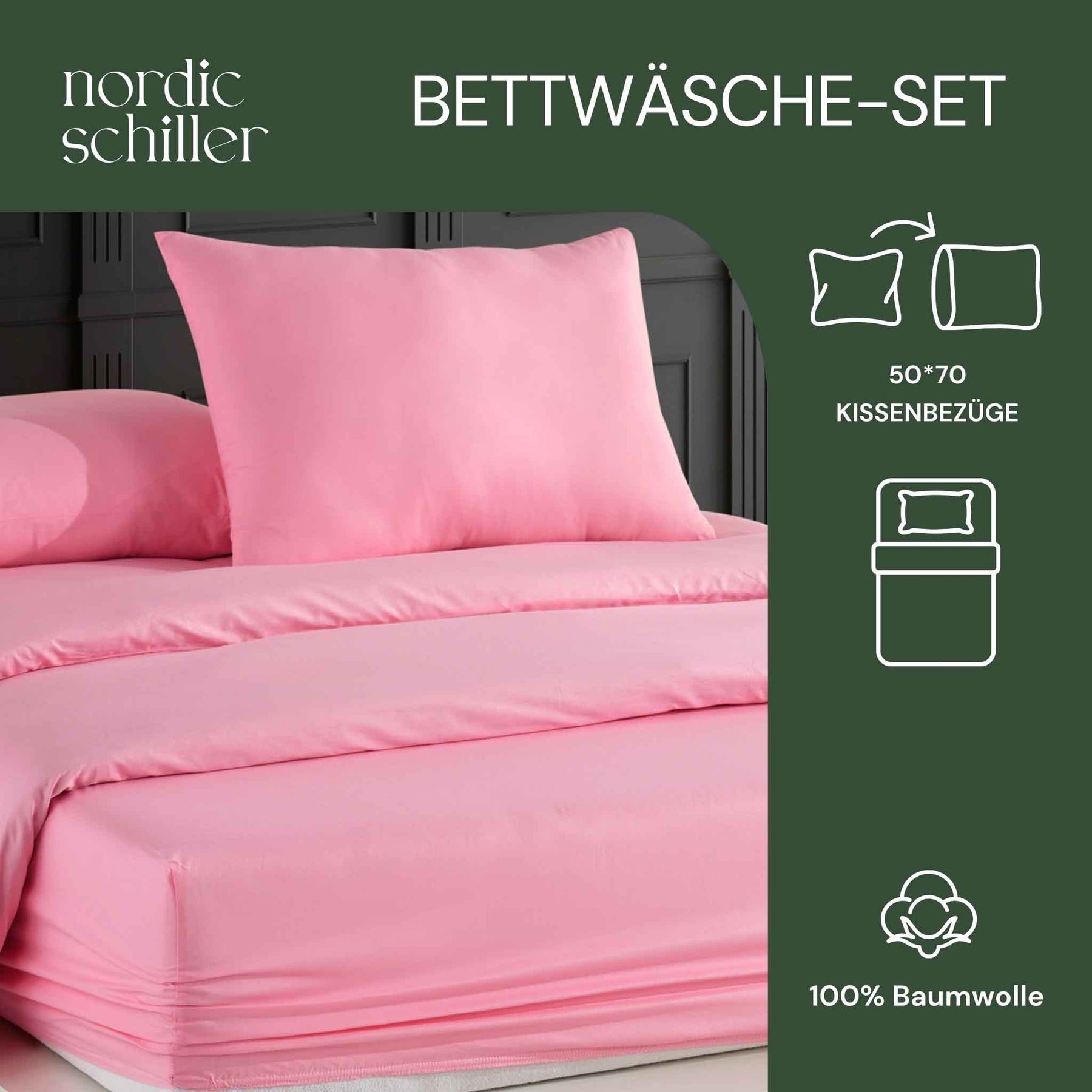 Nordic Schiller Bettwäsche-Set – 100% Baumwolle-Einzelperson