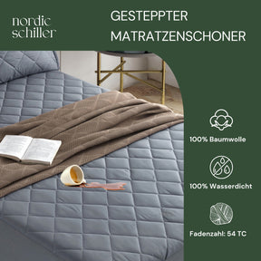 Nordic Schiller Gesteppt Wasserdichte Spannbettlakenartige Matratzenauflage