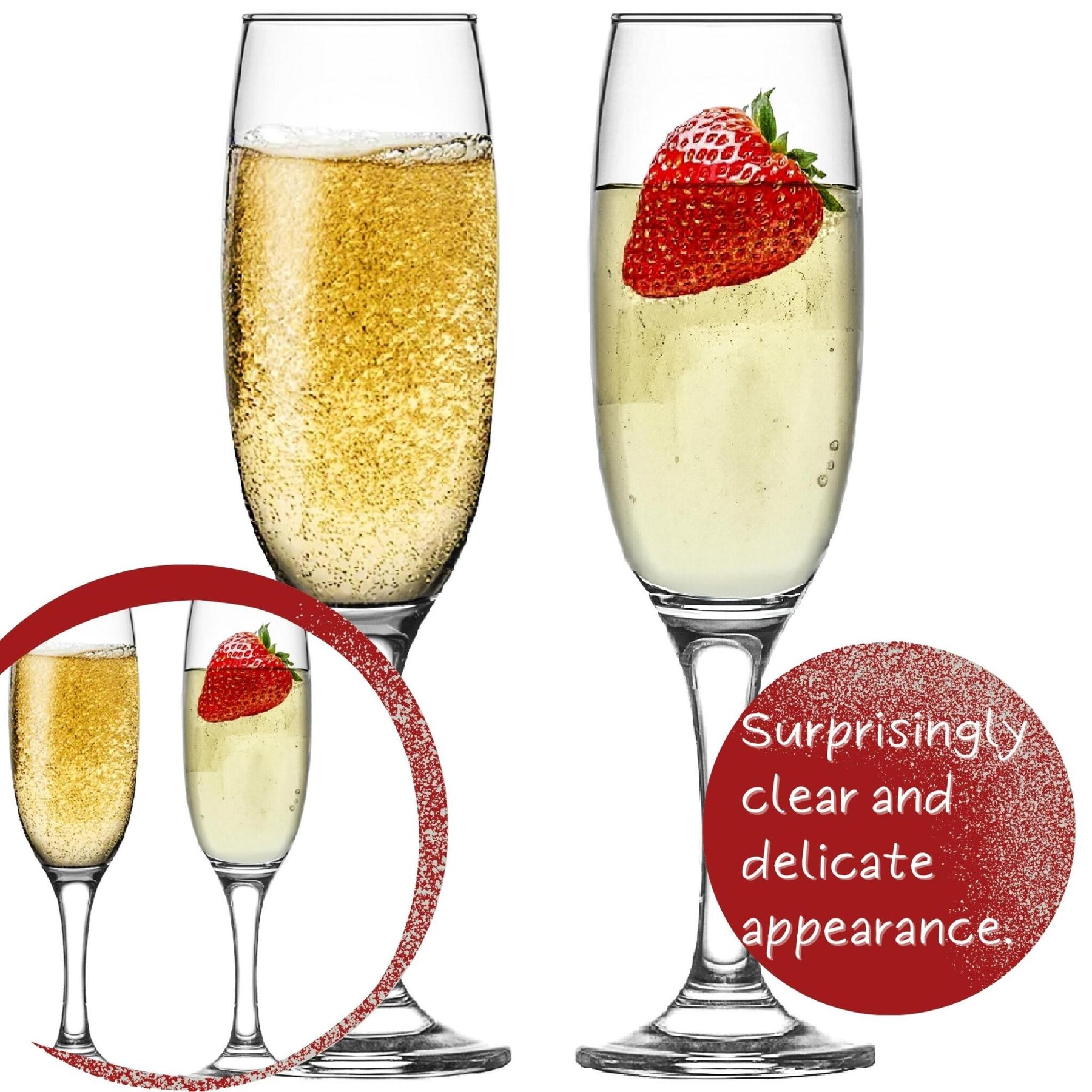 LAV Empire Champagnerflöten – 220 ml (7 1/2 oz), 6er Set
