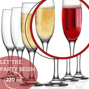 LAV Empire Champagnerflöten – 220 ml (7 1/2 oz), 6er Set