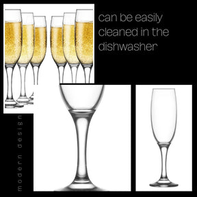 LAV Empire Champagnerflöten – 220 ml (7 1/2 oz), 6er Set