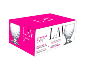 LAV Nectar Softdrinkgläser mit Fuß – 215 ml (7 1/4 oz), 6er Set
