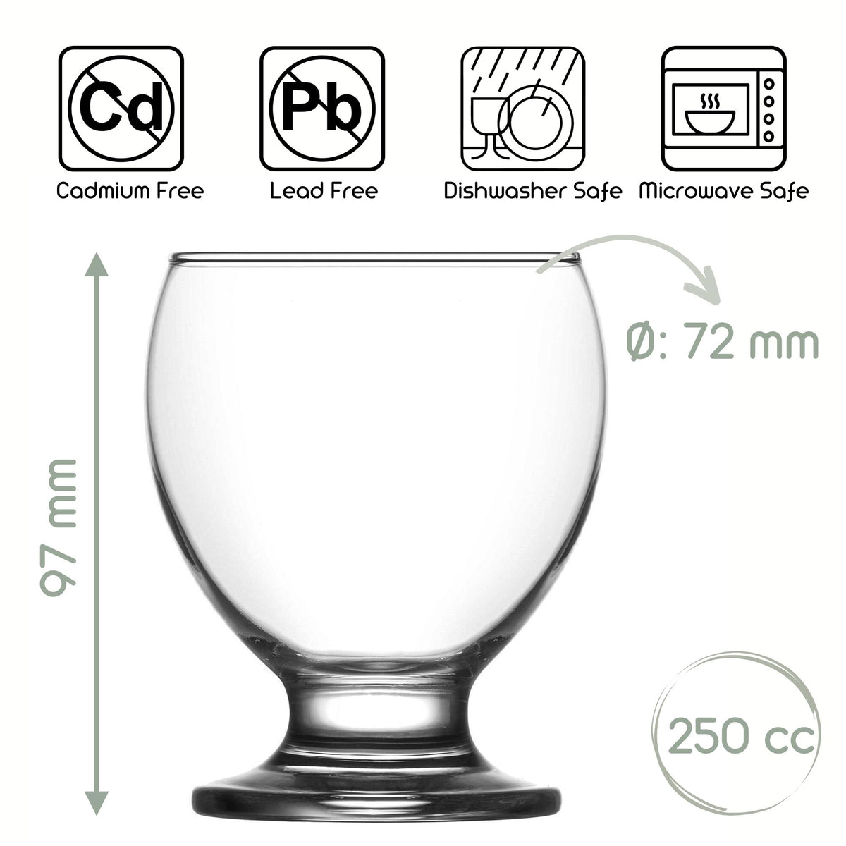 LAV Teo Softdrinkgläser – 250 ml (8 1/2 oz), 6er Set