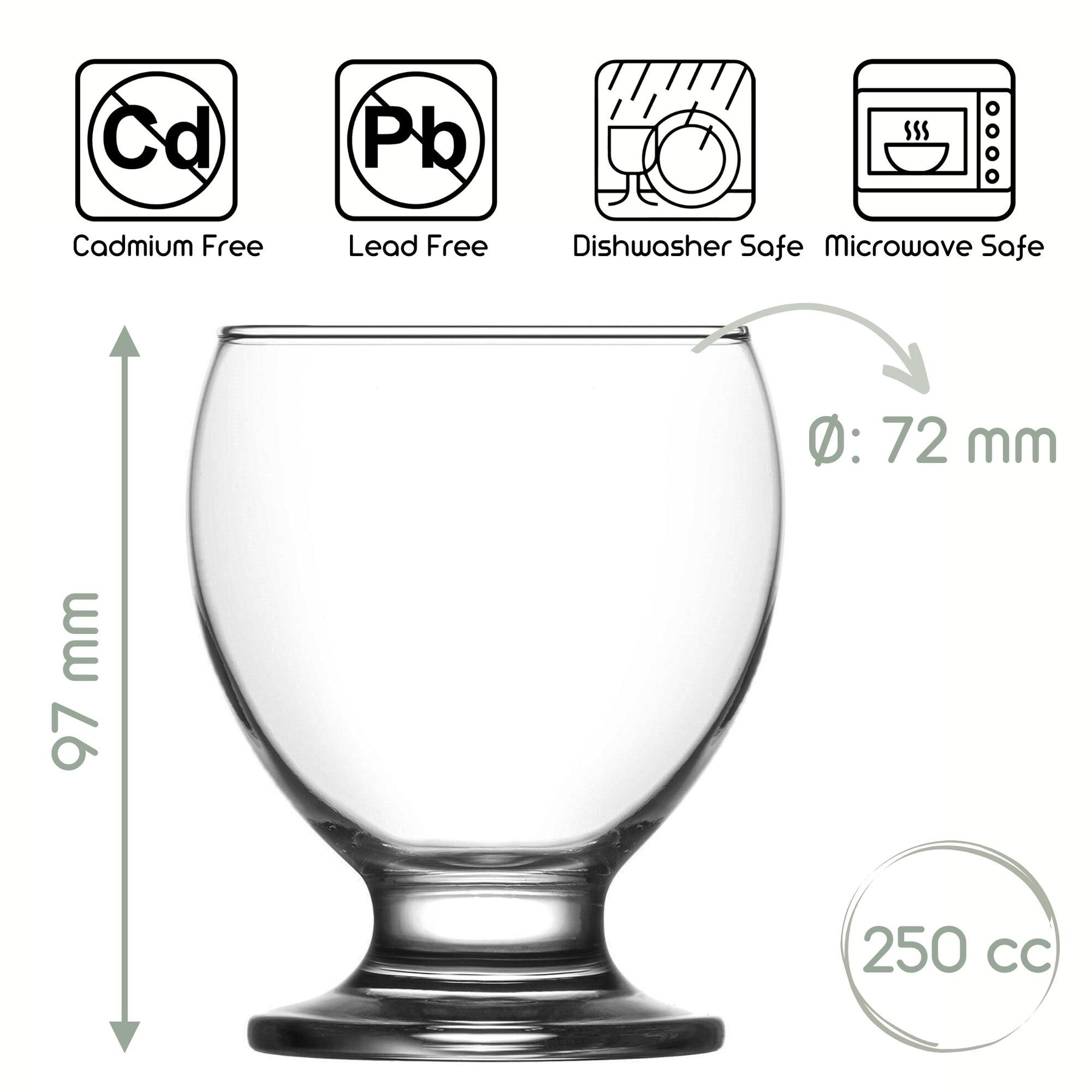 LAV Teo Softdrinkgläser - 250 ml (8 1/2 oz), Detailansicht