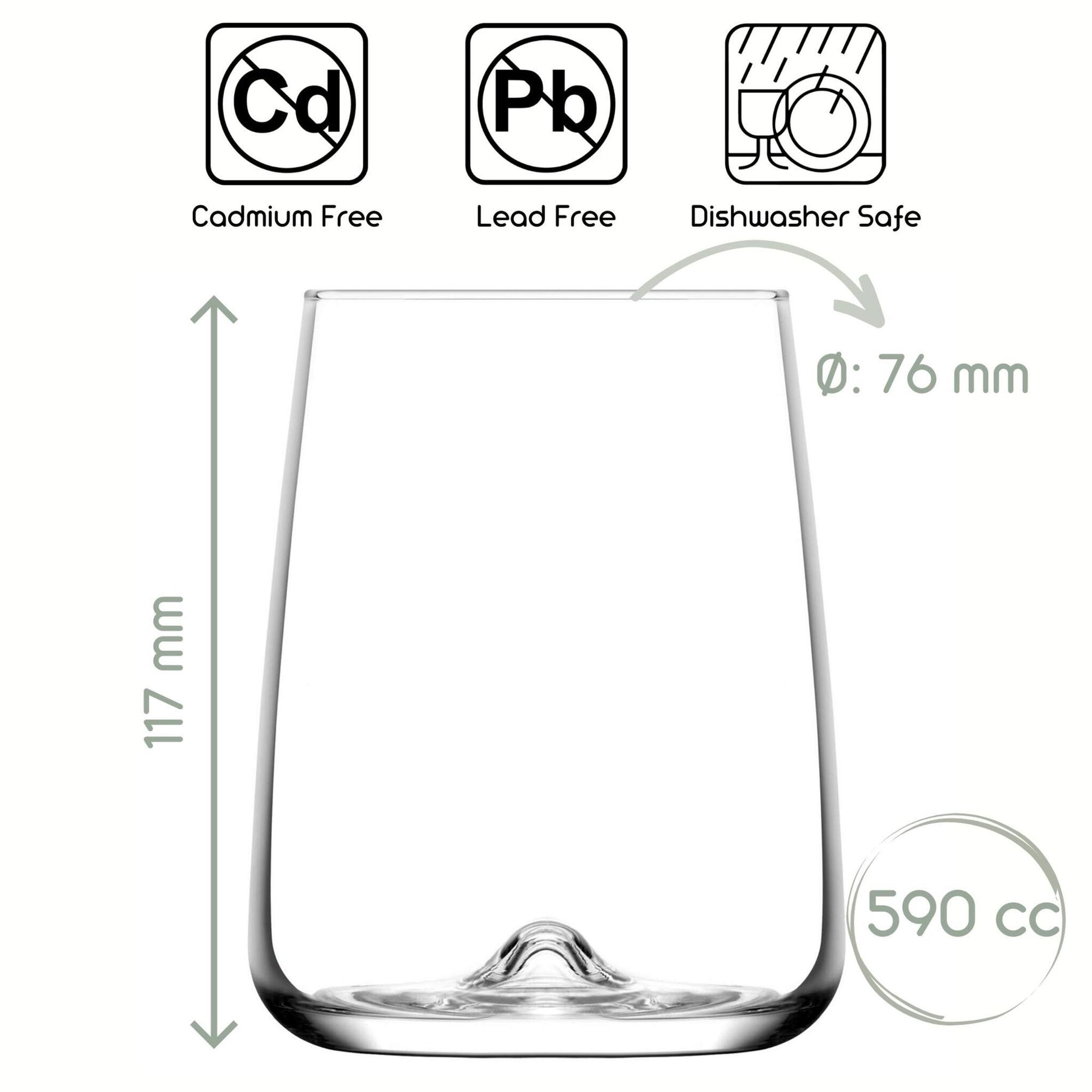 LAV Terra Weingläser – 590 ml (20 oz), 6er Set