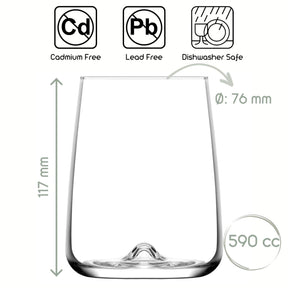 LAV Terra Weingläser – 590 ml (20 oz), 6er Set