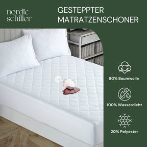Nordic Schiller Mikrogesteppt Wasserdichte Fitted Matratzenauflage