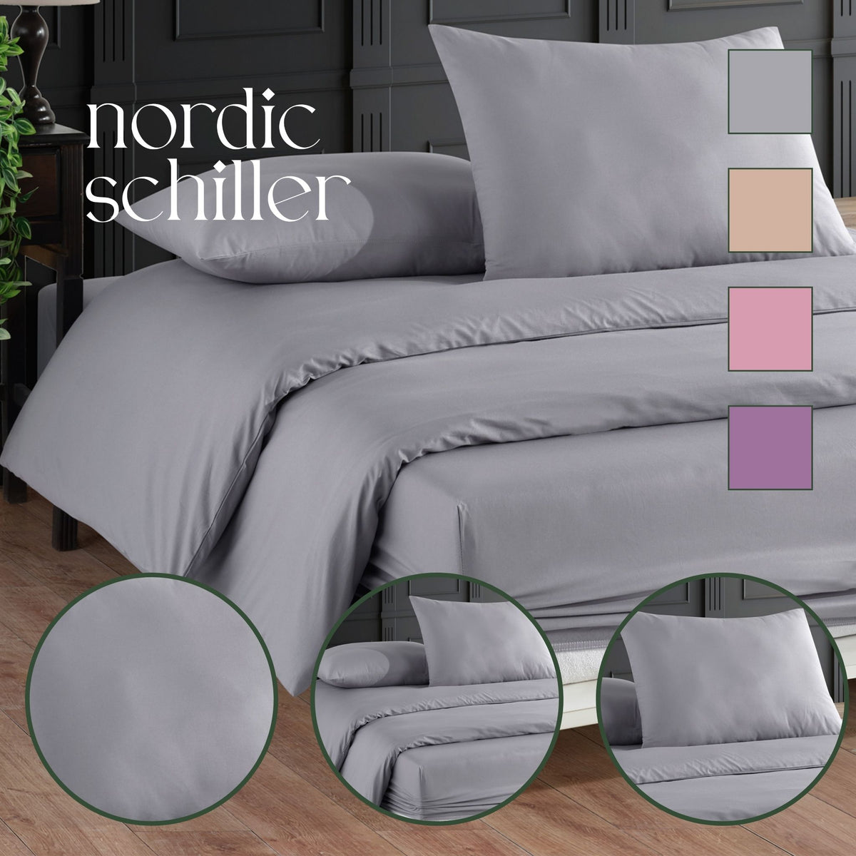 Nordic Schiller Bettwäsche-Set – 100% Baumwolle-Einzelperson
