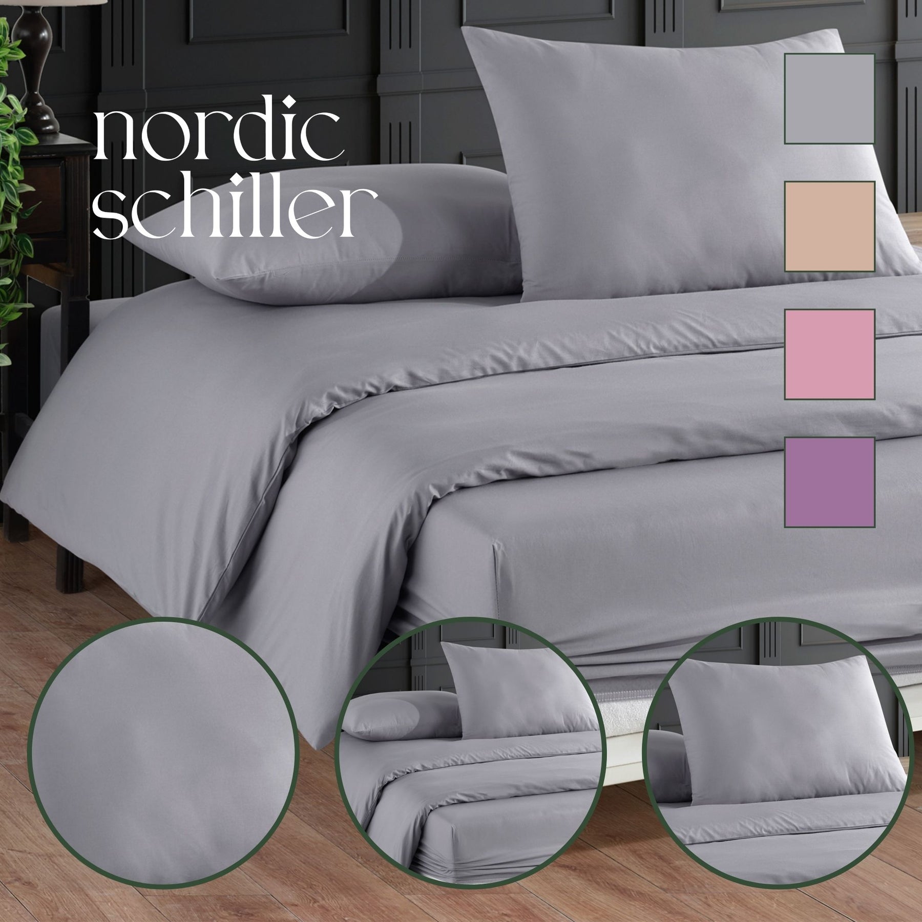 Nordic Schiller Bettwäsche-Set – 100% Baumwolle-Einzelperson