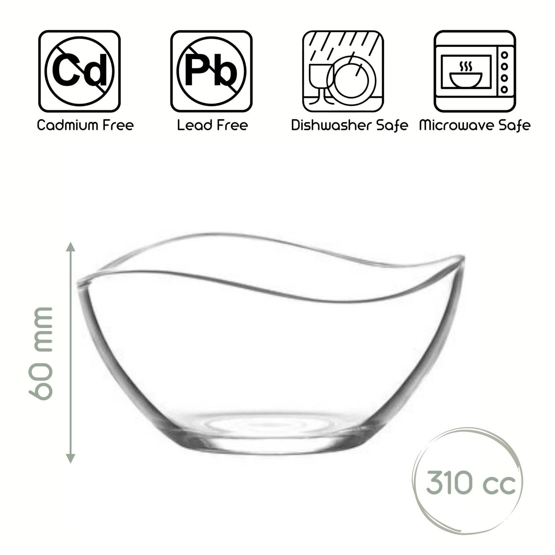 LAV Vira Glasschalen – 310 ml (10 1/2 oz), 6er Set