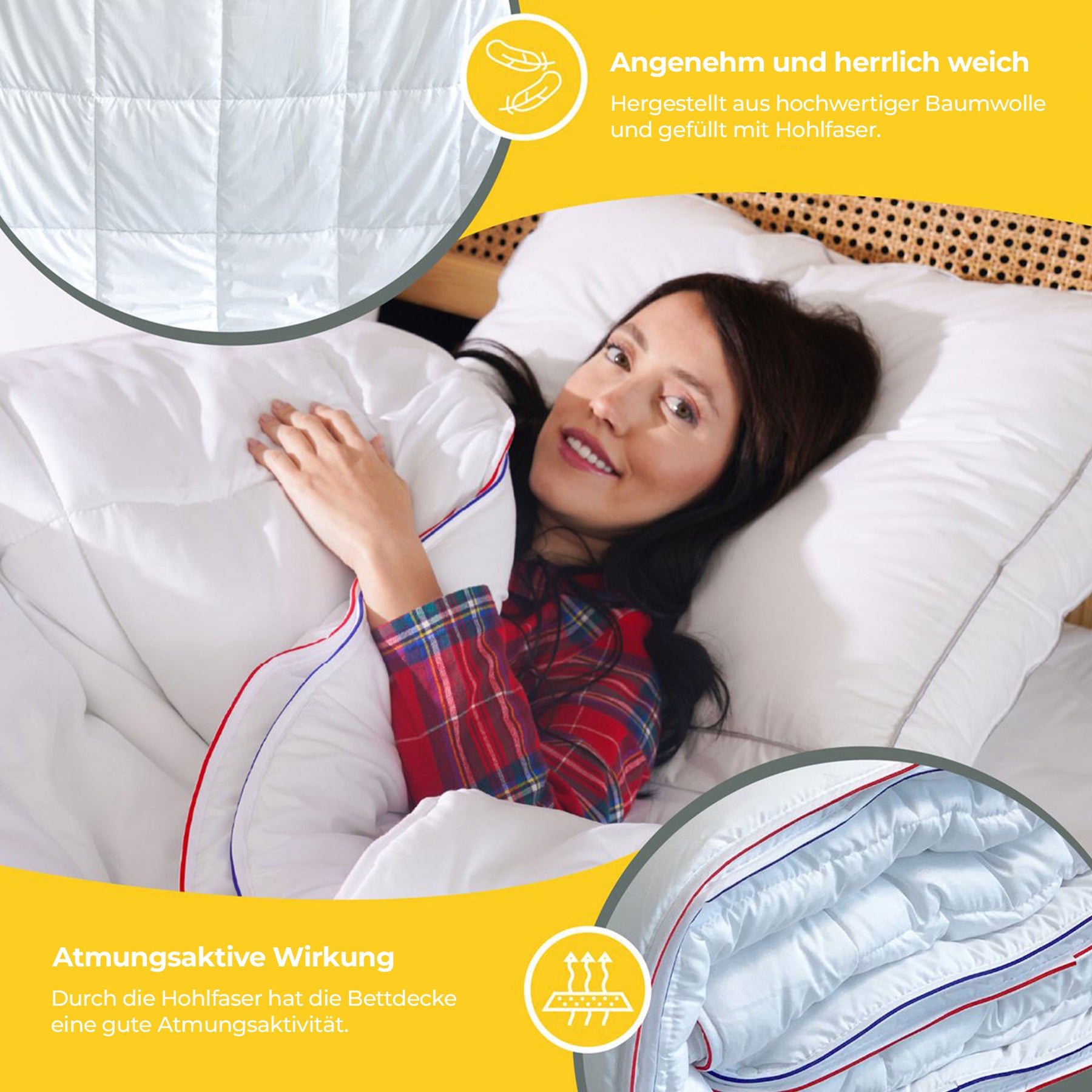 Sleep Comfy Thermo Balance - 4-Jahreszeiten Einzeldecke, Antiallergisch