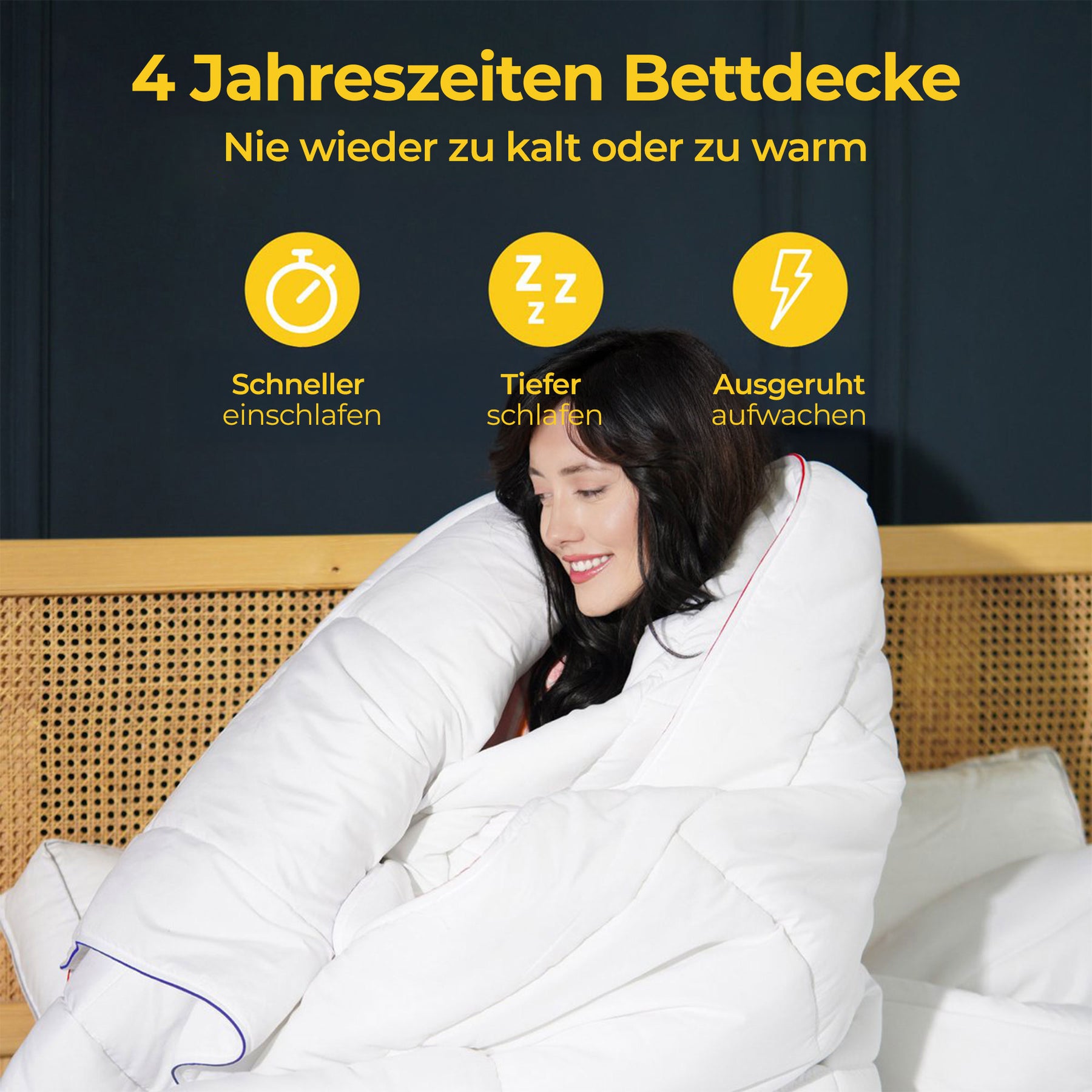 Sleep Comfy Thermo Balance - 4-Jahreszeiten Einzeldecke, Antiallergisch