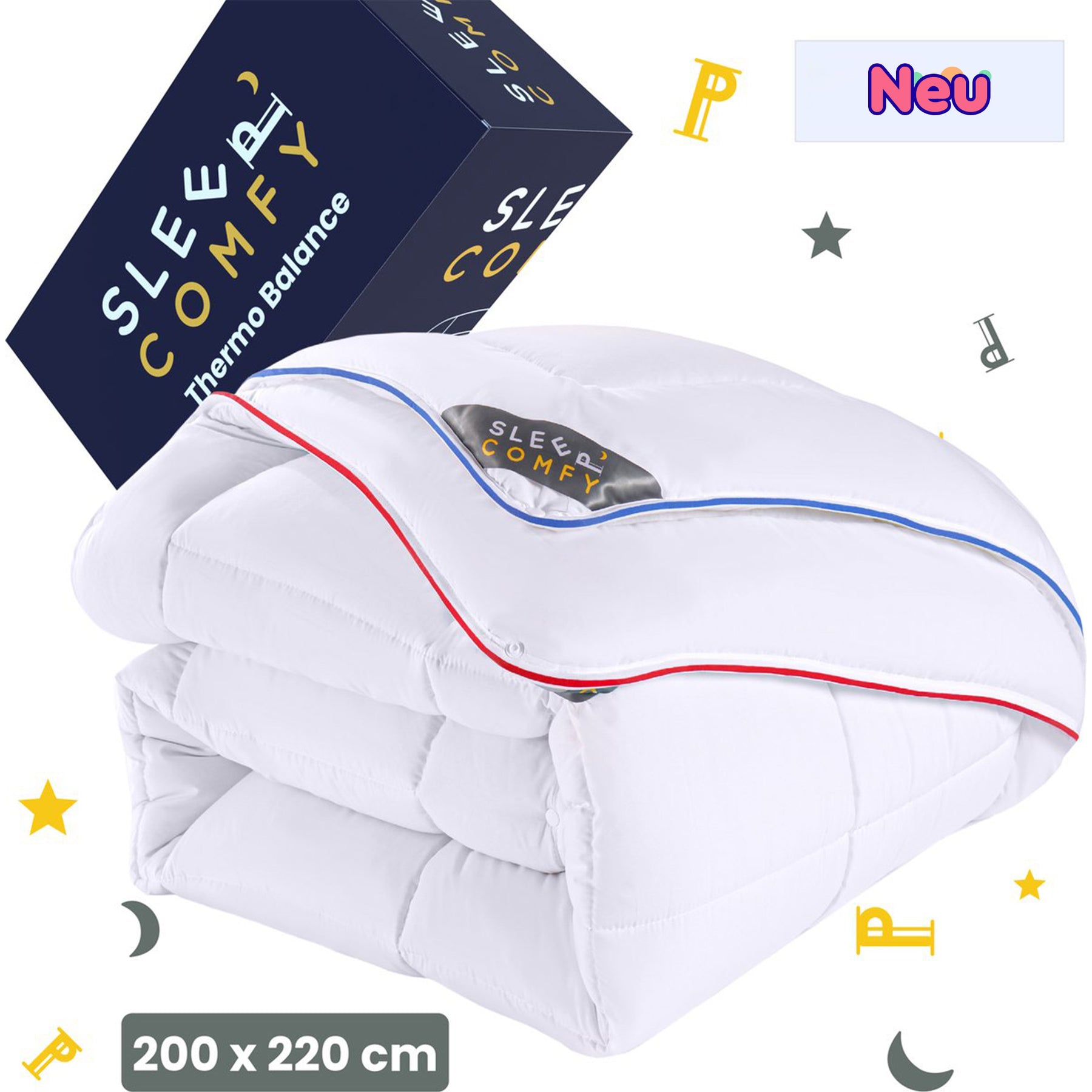 Sleep Comfy Thermo Balance - 4-Jahreszeiten Einzeldecke, Antiallergisch
