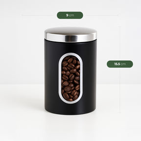 Michelino Marie Vorratsdosen 3er Set - 1L, 1.5L, 2.5L Vorratsgläser / Schwarz