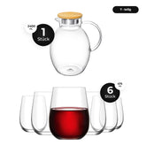 LAV Weingläser 6er Set 475 ml & Wilmax Glaskrug Set 2400 ml