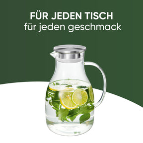 Wilmax Glaskrug 2,5 L mit Edelstahl-Deckel & LAV Longdrinkgläser 6er Set