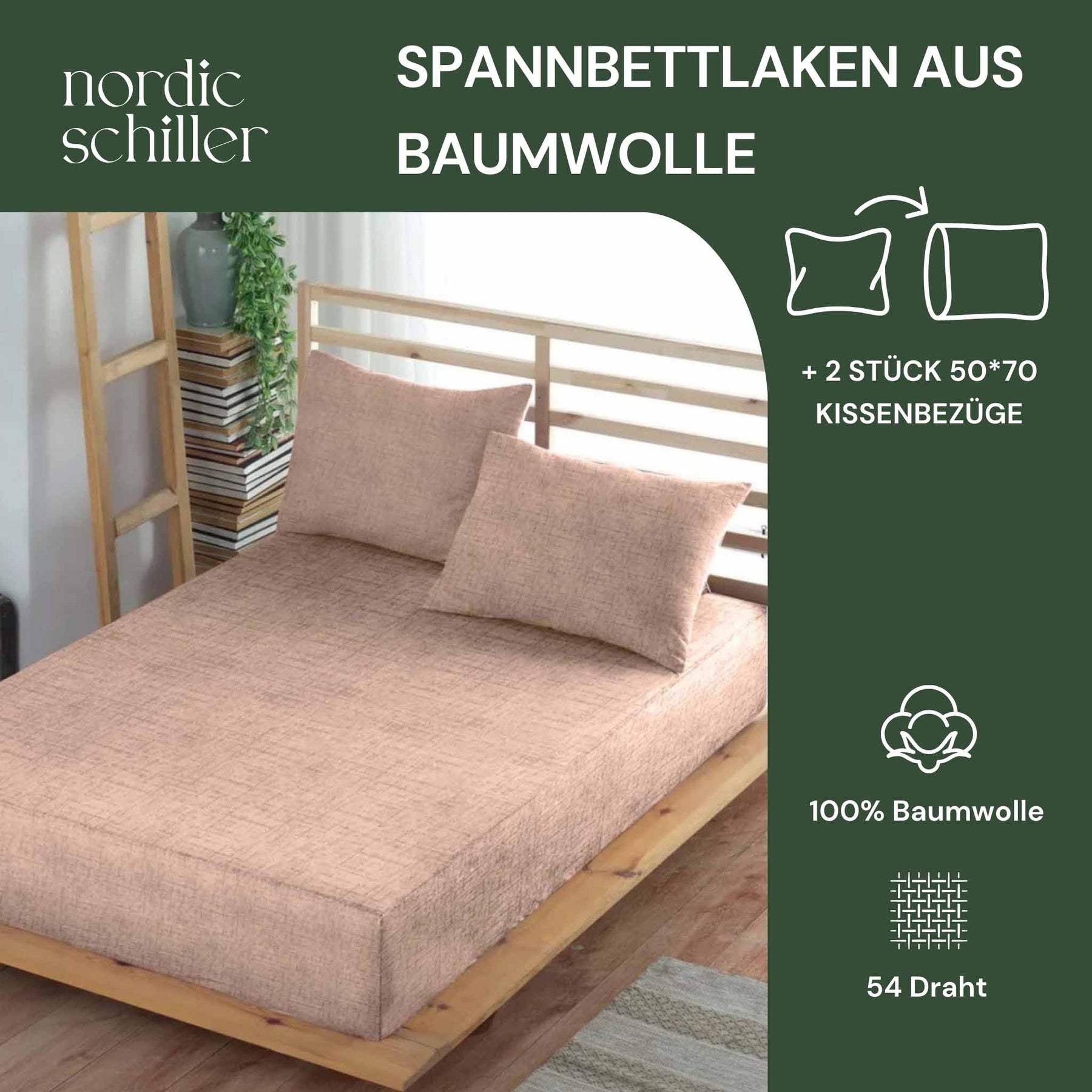 Nordic Schiller Baumwoll-Polyester Spannbettlaken