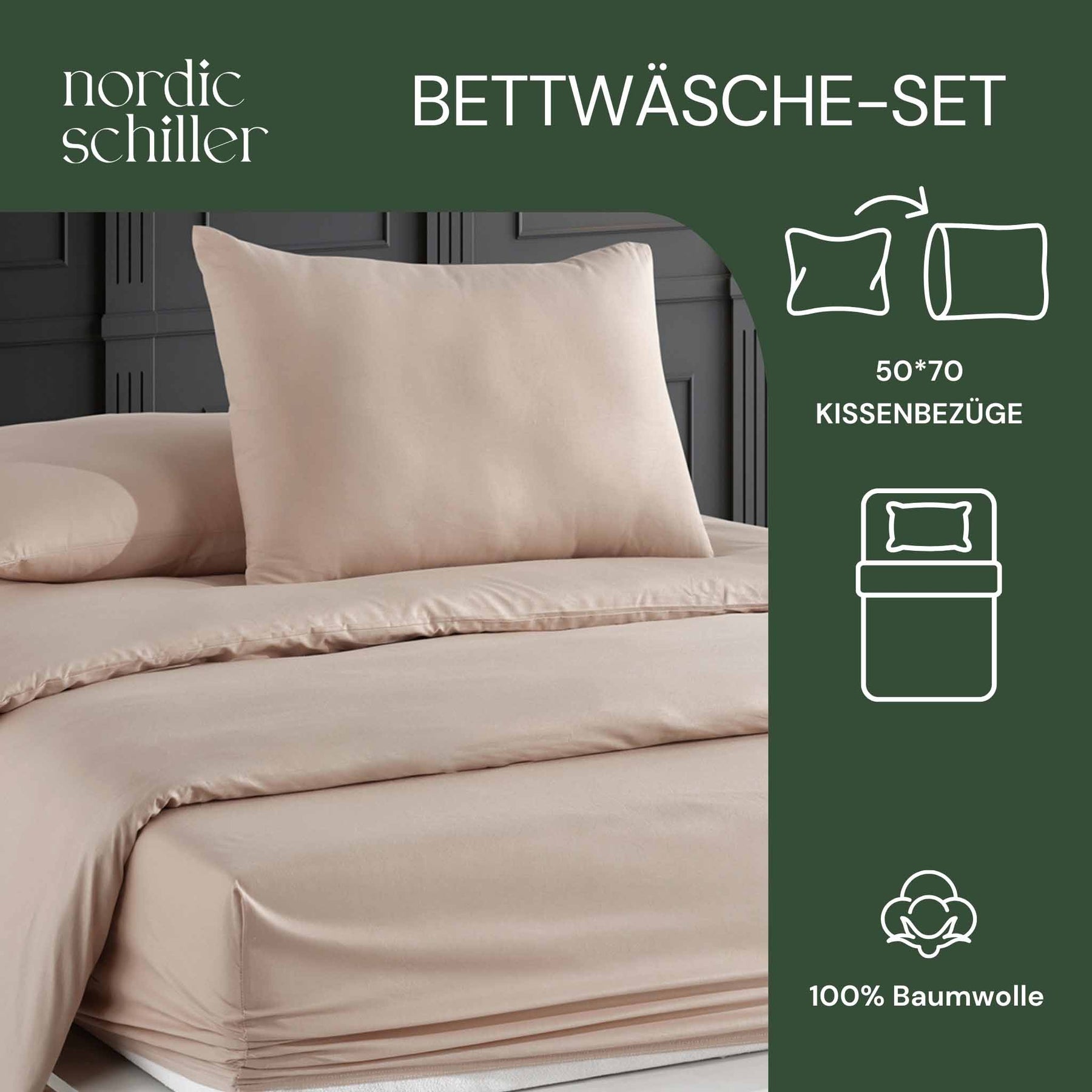 Nordic Schiller Bettwäsche-Set – 100% Baumwolle-Einzelperson