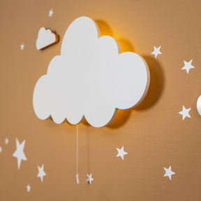 Cozy Collection LED-Wandnachtlicht Ballons & Wolke aus Massivholz – handbemalt, Pastell (Blau/Grün/Weiß),Set-Optionen