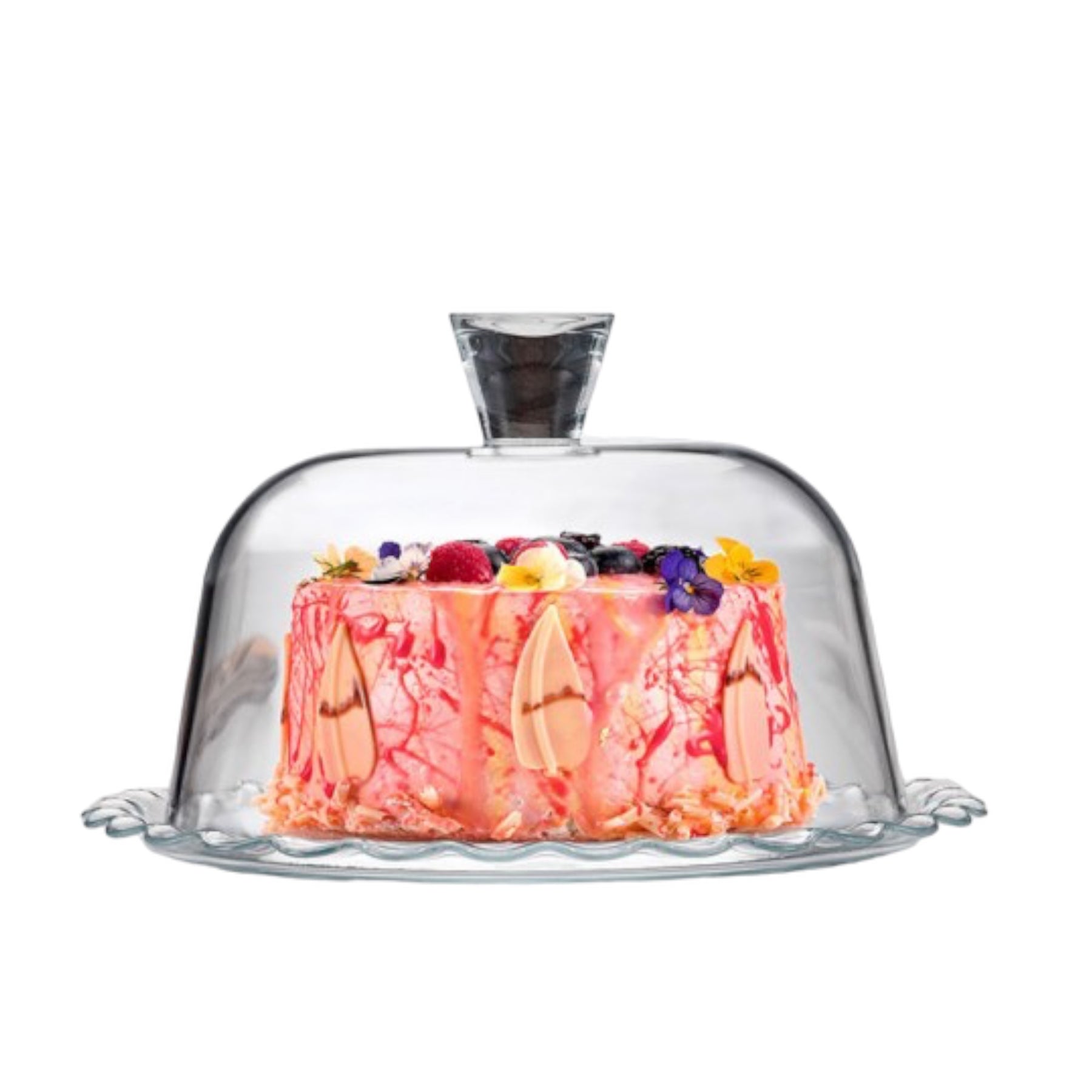 Paşabahçe Petite Patisserie Servierteller mit Deckel aus Glas