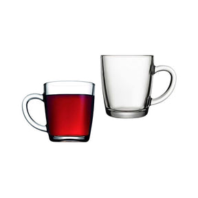 Pasabahce Basic Glas Mug mit Henkel 2er Set 350 ml