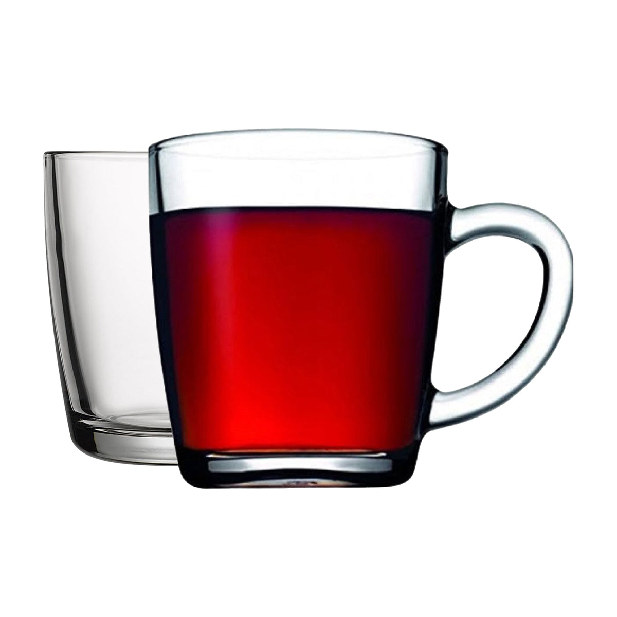 Pasabahce Basic Glas Mug mit Henkel 2er Set 350 ml