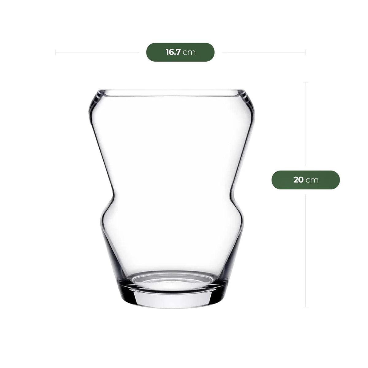 Pasabahce Crystallin PEKO Vase - H: 200 mm, Ø: 167 mm, 1 Stück