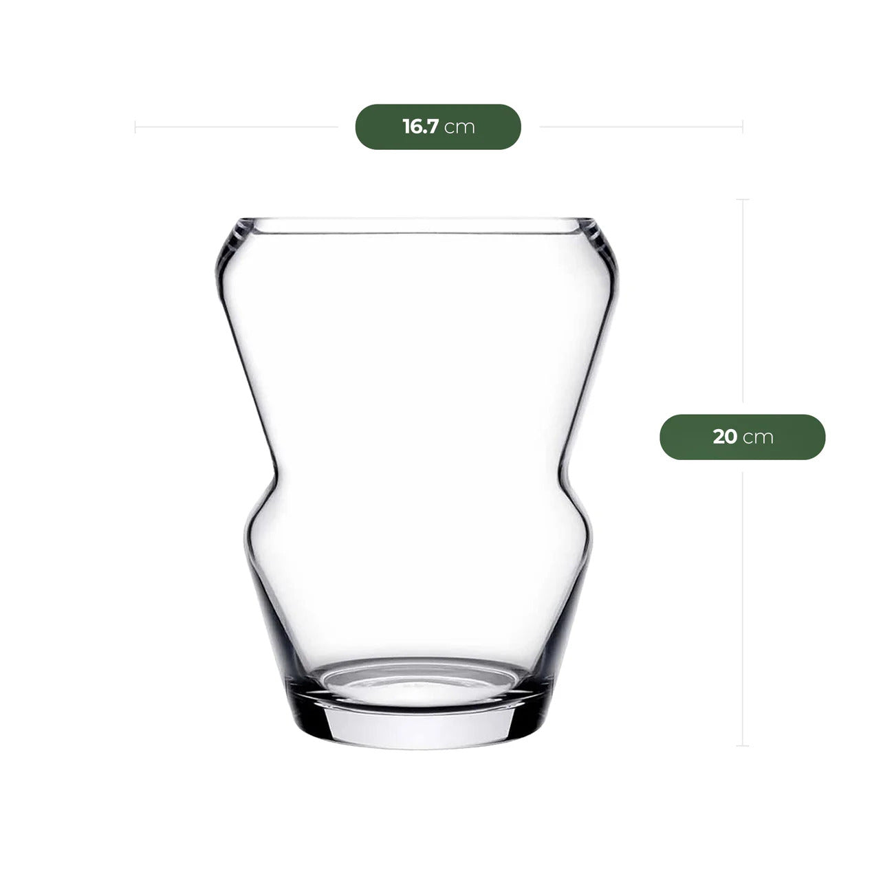 Pasabahce Crystallin PEKO Vase - H: 200 mm, Ø: 167 mm, 1 Stück
