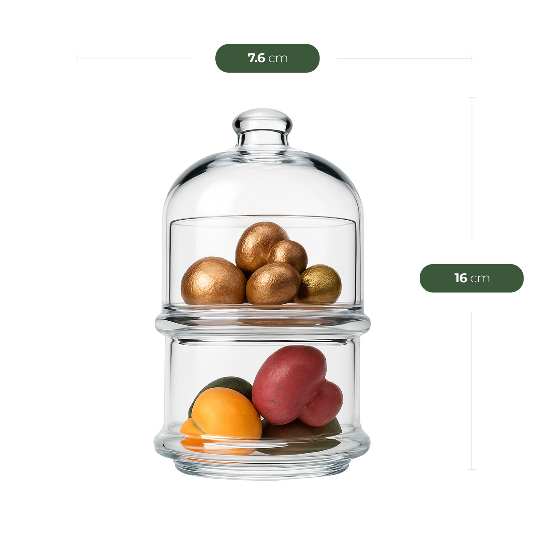 Pasabahce Kaffee & Dessert Set - 12 Glastassen 238 ml + 2 Servierschalen mit Deckel 230 ml