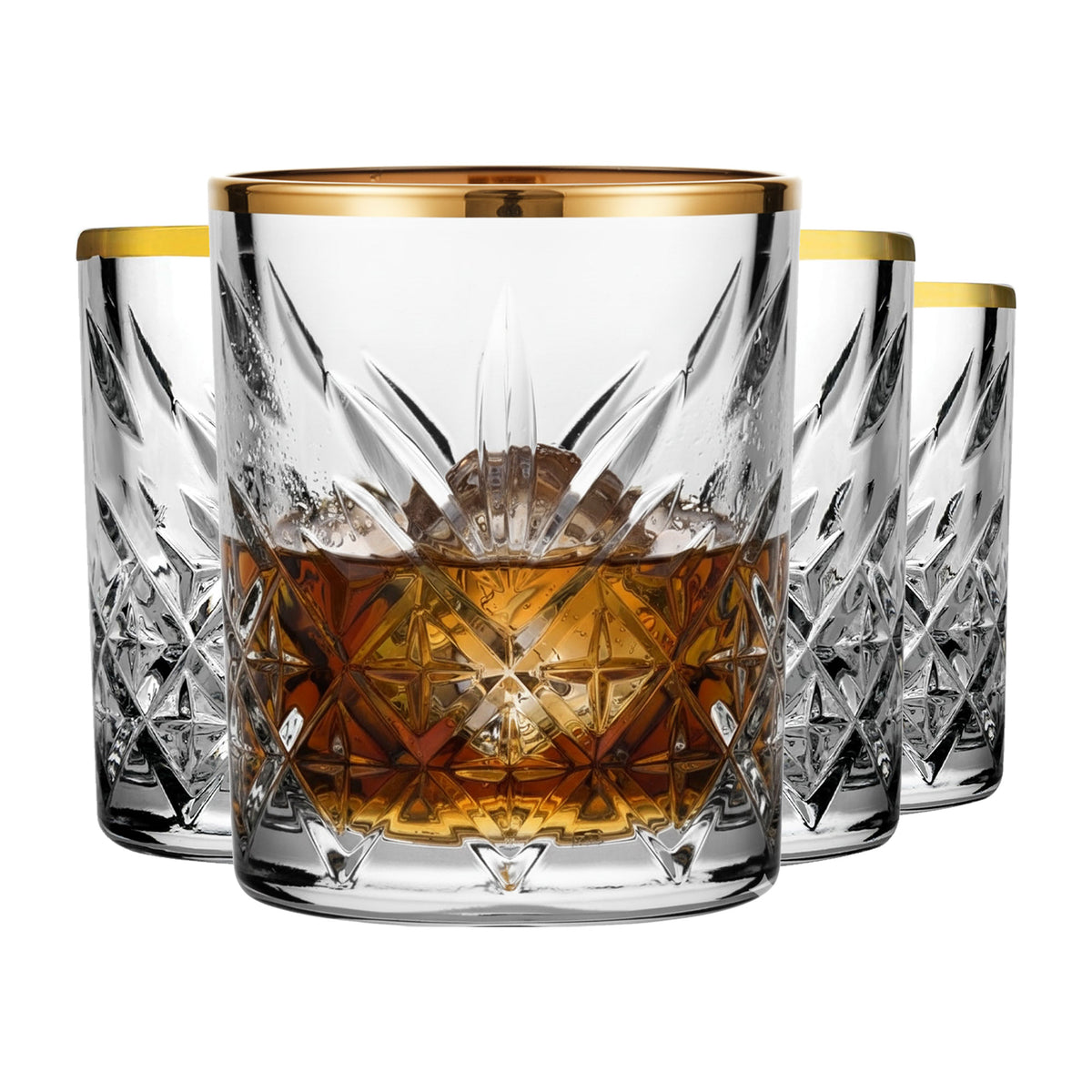 Pasabahce Timeless Trinkgläser / Shotgläser Set, Golden Touch, 62 ml, 4-tlg
