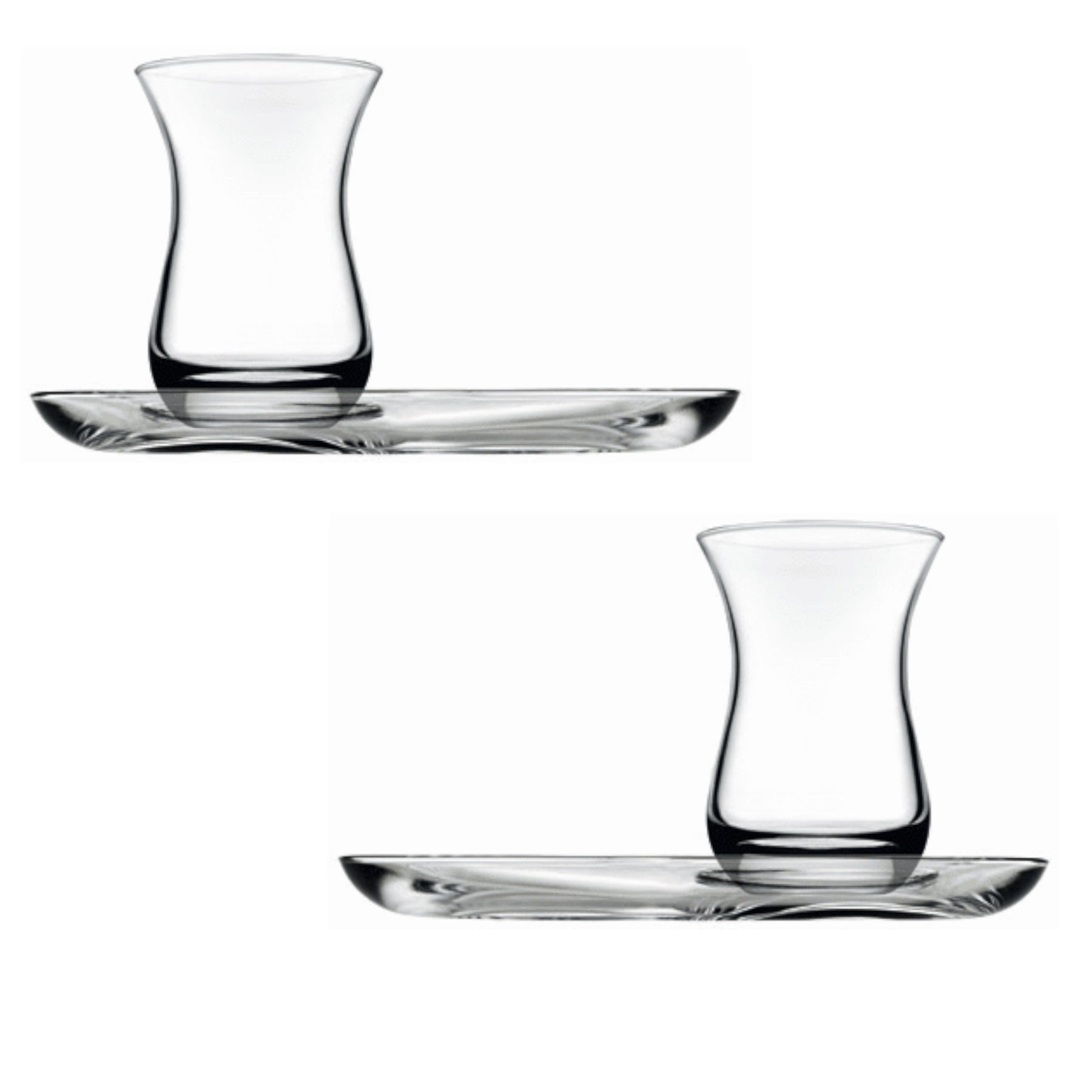 Pasabahce Aida Teeset - 4-teiliges Teeglas und Untertasse, 160 ml