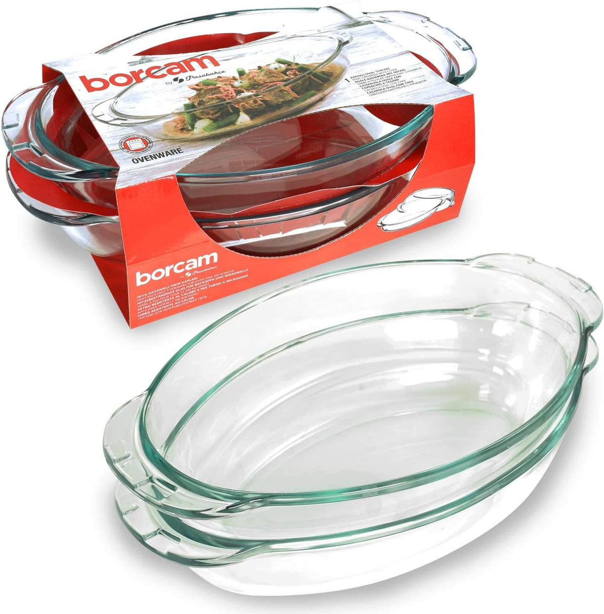 Pasabahce Auflaufform Oval 59022 - 2250cc mit Glasdeckel