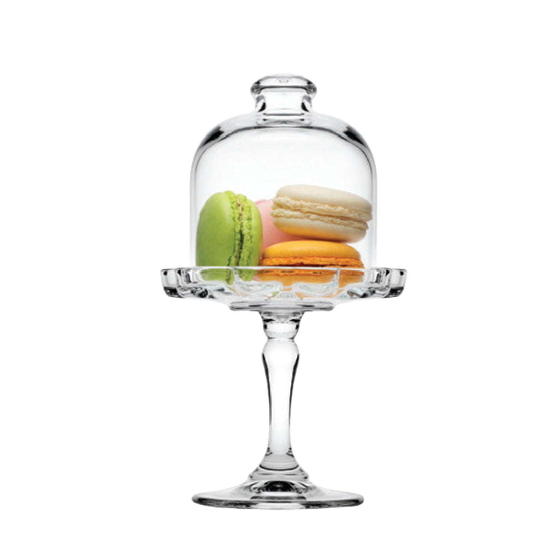 Pasabahce Mini Patisserie Servierplatte mit Fuß und Haube