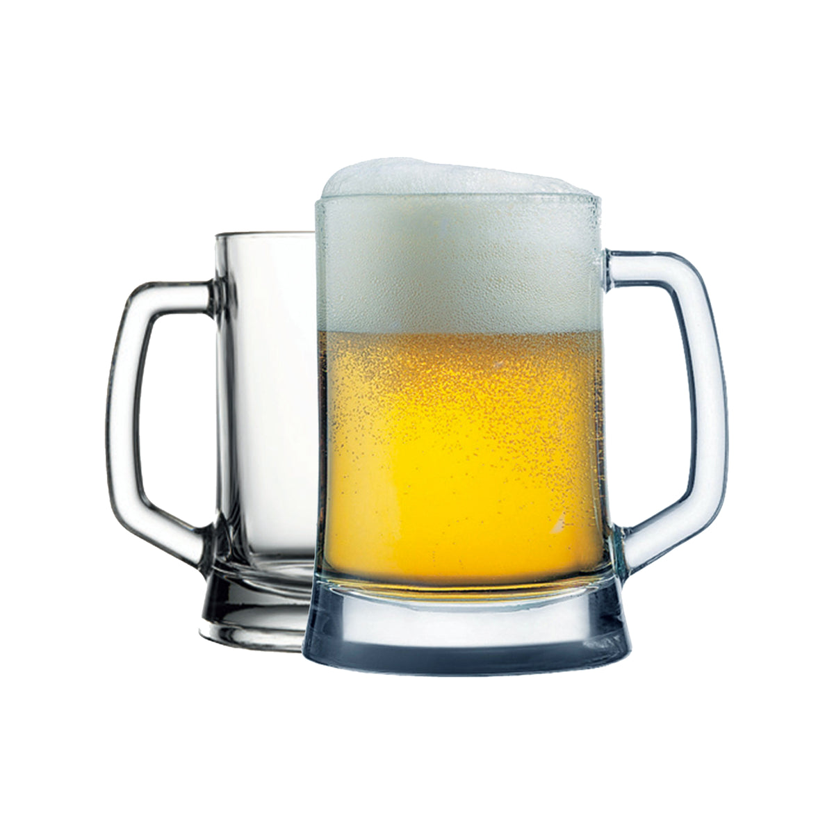 Pasabahce Pub Bierglas 500 ml, Klares Glas mit Henkel