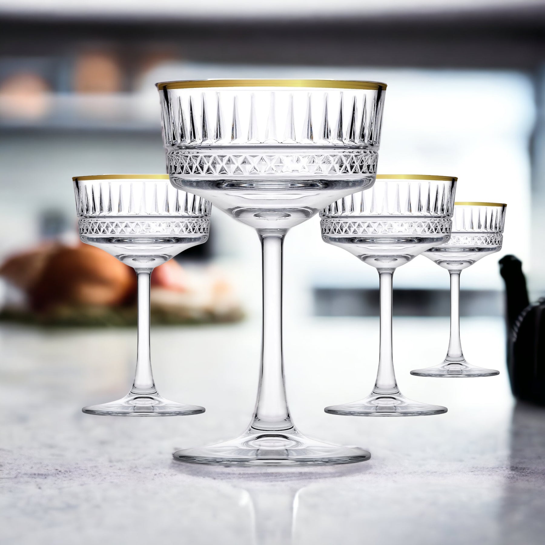 Elysia Champagnerbecher,Sektsglas Glas, Golden-Transparent 260cc - Nordic Schiller