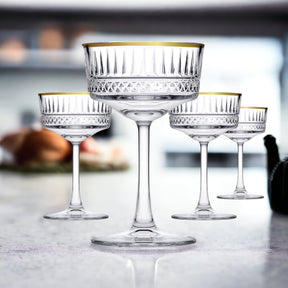 Elysia Champagnerbecher,Sektsglas Glas, Golden-Transparent 260cc - Nordic Schiller